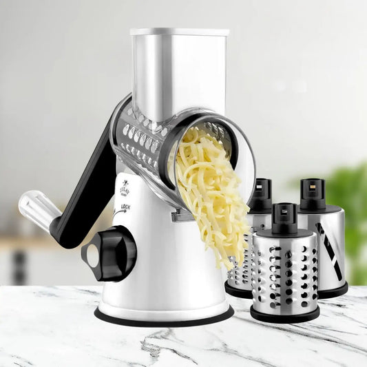 Cheese Grater Hand Crank with 3 Replaceable Blades