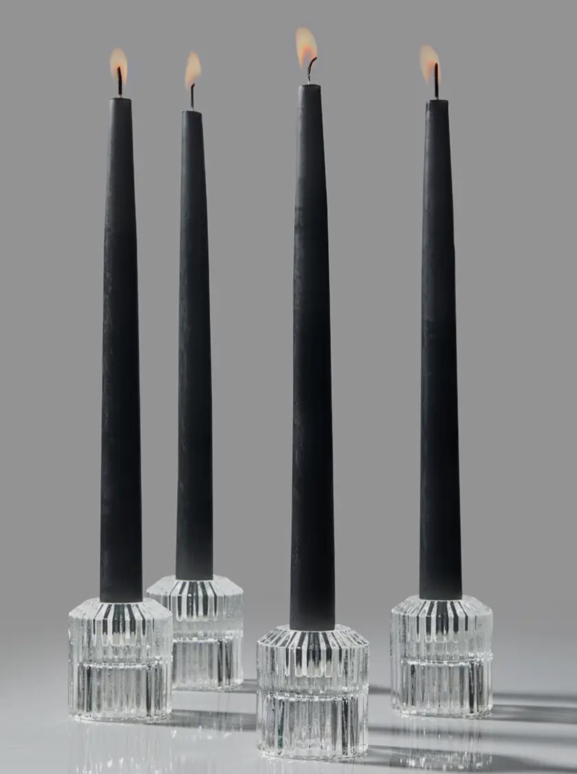 PLEATED GLASS CANDLE HOLDERS
