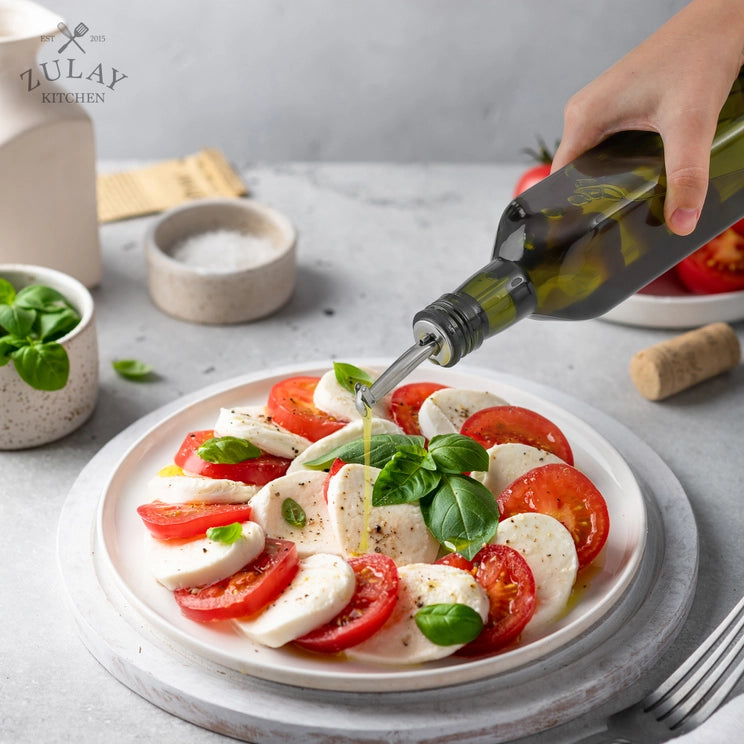 OLIVE OIL DISPENSER GLASS BOTTLE 16.9 oz with Accessories