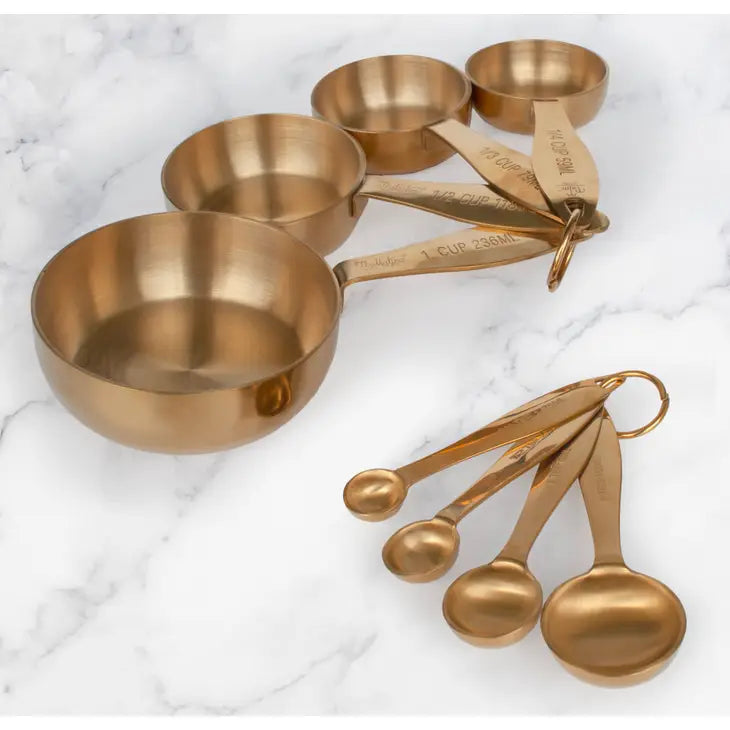 GOLD MEASURING CUPS 4/ST Gold