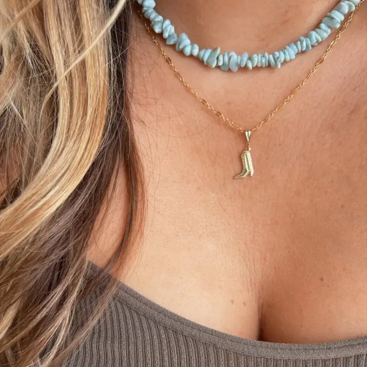 Howdy Cowboy Boot Necklace