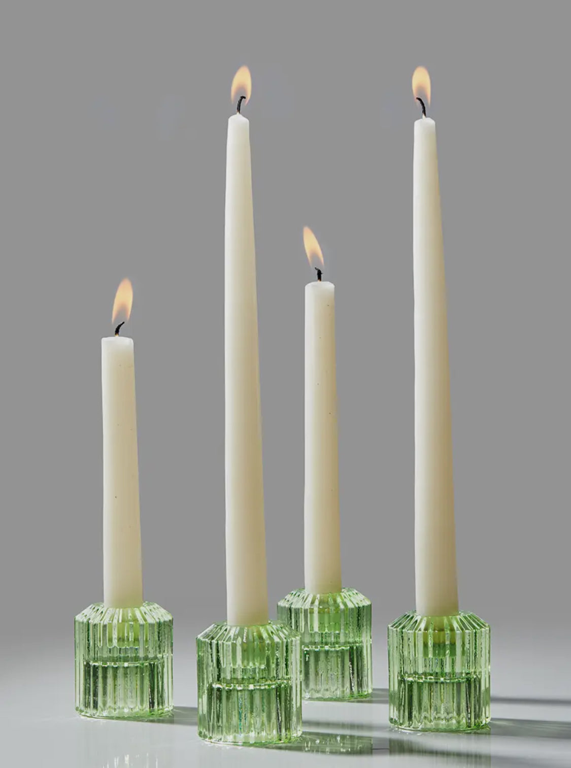 PLEATED GLASS CANDLE HOLDERS
