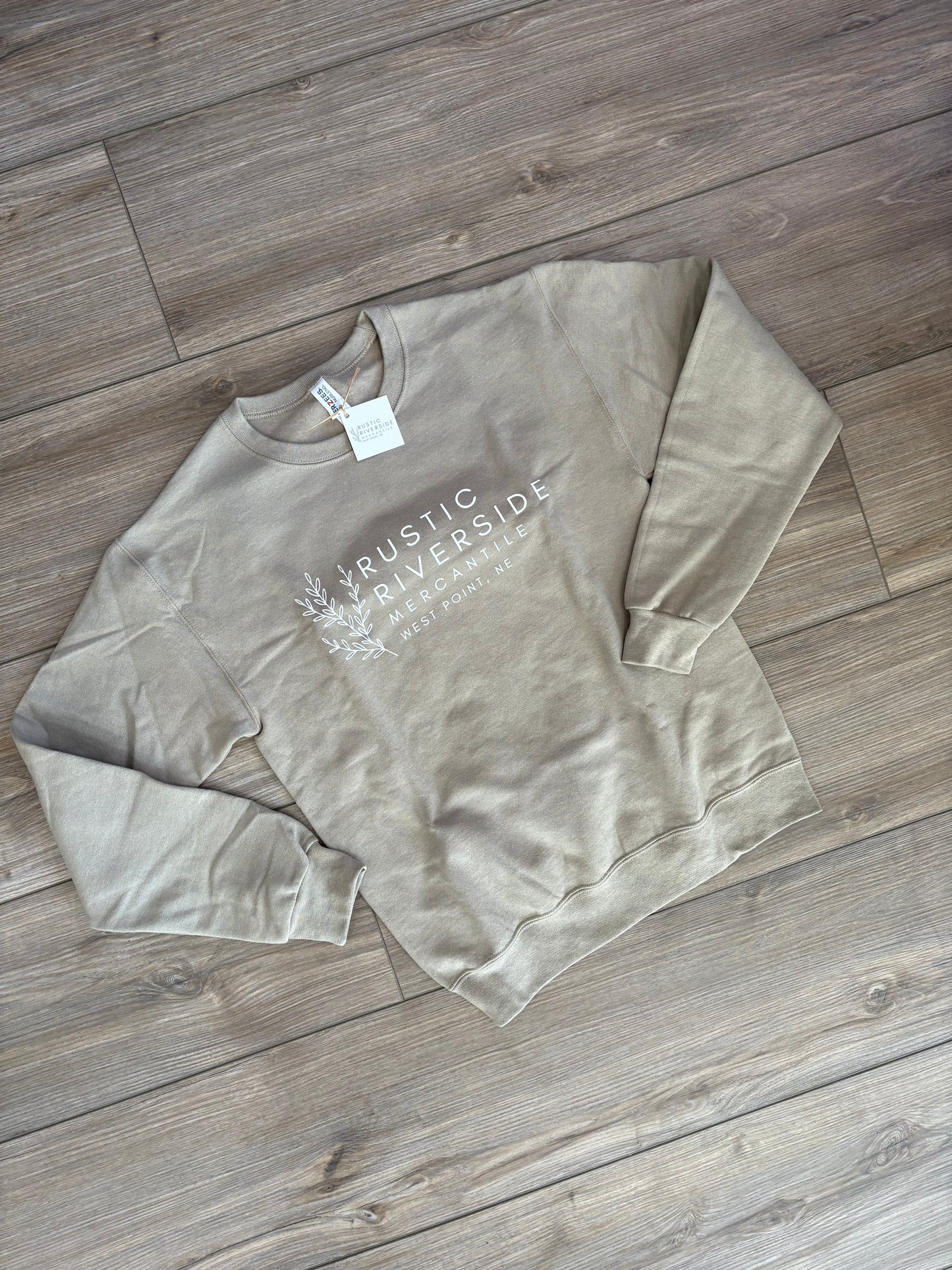 Rustic Riverside Mercantile LOGO crewneck sweatshirts
