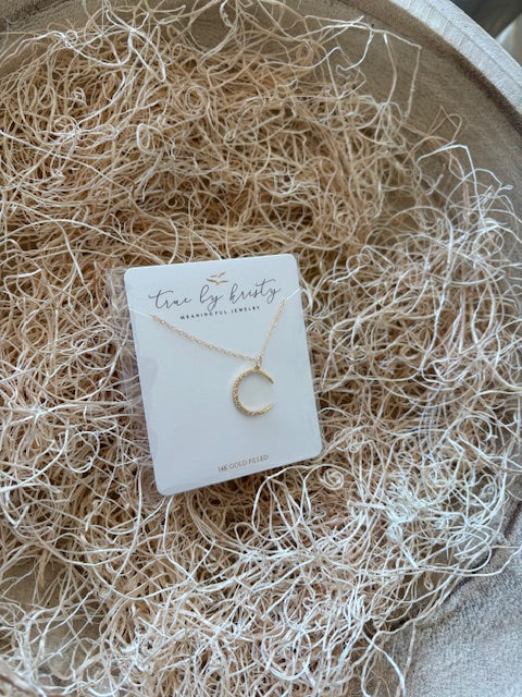 Luna Crescent Moon Celestial Necklace