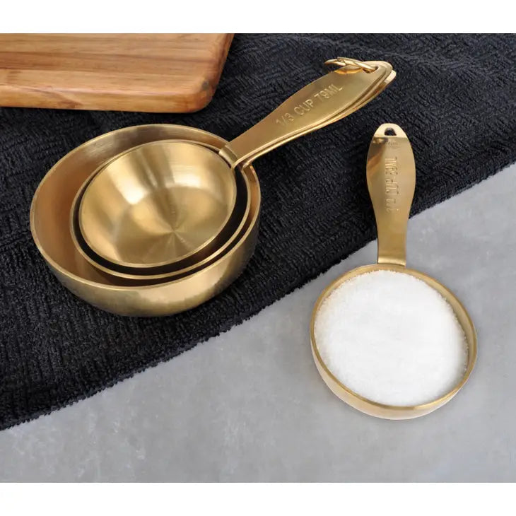 GOLD MEASURING CUPS 4/ST Gold