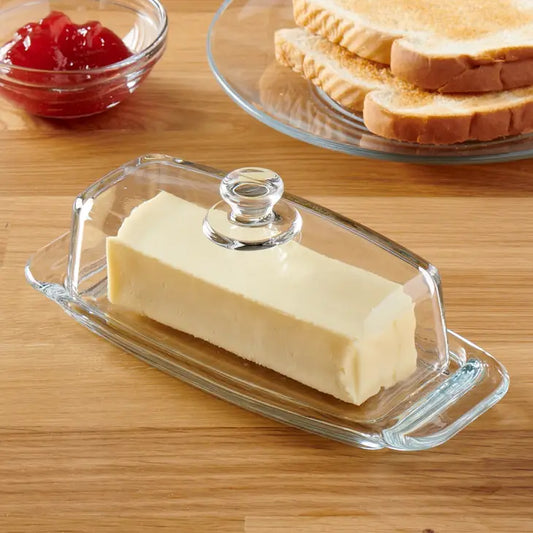 GLASS BUTTER DISH