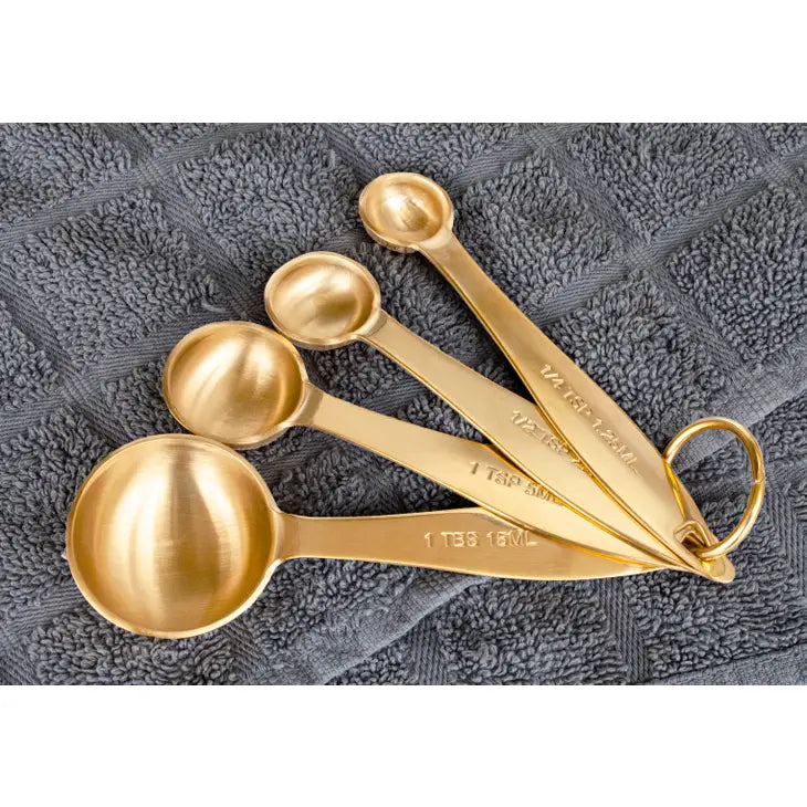 GOLD MEASURING SPOONS 4/ST Gold