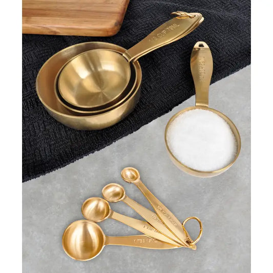GOLD MEASURING SPOONS 4/ST Gold
